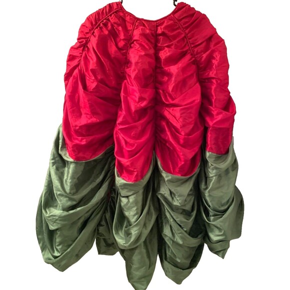 Kingsbury Home Satin Christmas Tree Skirt 72" Red Green Reversible MINT - Picture 1 of 16